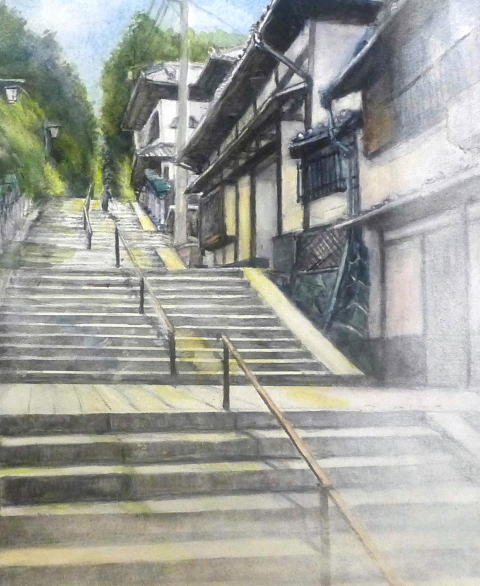 宝山寺・夏の石段をゆく